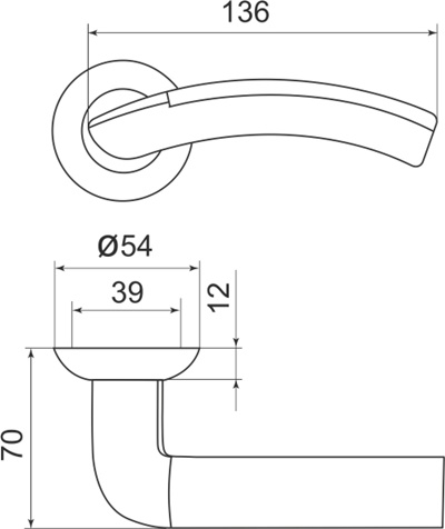 РУЧКА РАЗДЕЛЬНАЯ LIBRA LD27-1SN/CP-3 МАТОВЫЙ НИКЕЛЬ/ХРОМ